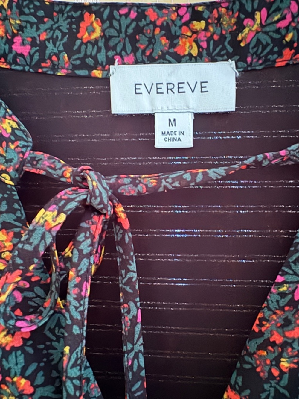 Evereve Black Floral Midi Dress | Size M - Picture 5 of 13